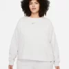 Nike Sportswear Collection Essentials Oversized Fleece Crew Sweatshirt (Plus Size) - Platinum Tint
