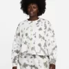 Nike Sportswear Oversized Fleece Tie-Dye Crew Sweatshirt (Plus Size) - Flat Pewter