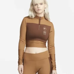 Nike Sportswear Ribbed Long-Sleeve Sports Utility Top - Ale Brown