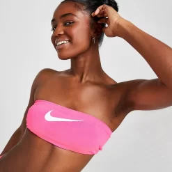 Nike Swoosh Bandeau Bikini Top - Pink