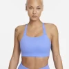 Nike Swoosh Luxe Medium-Support Padded Longline Sports Bra - Royal Pulse