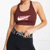 Nike Training Icon Clash Swoosh Logo Bra - Brown