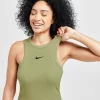 Nike Trend Crop Ribbed Tank Top - Neutral Olive
