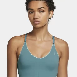 Nike Yoga Dri-FIT Indy Light-Support Padded Crochet Edge Sports Bra - Cerulean