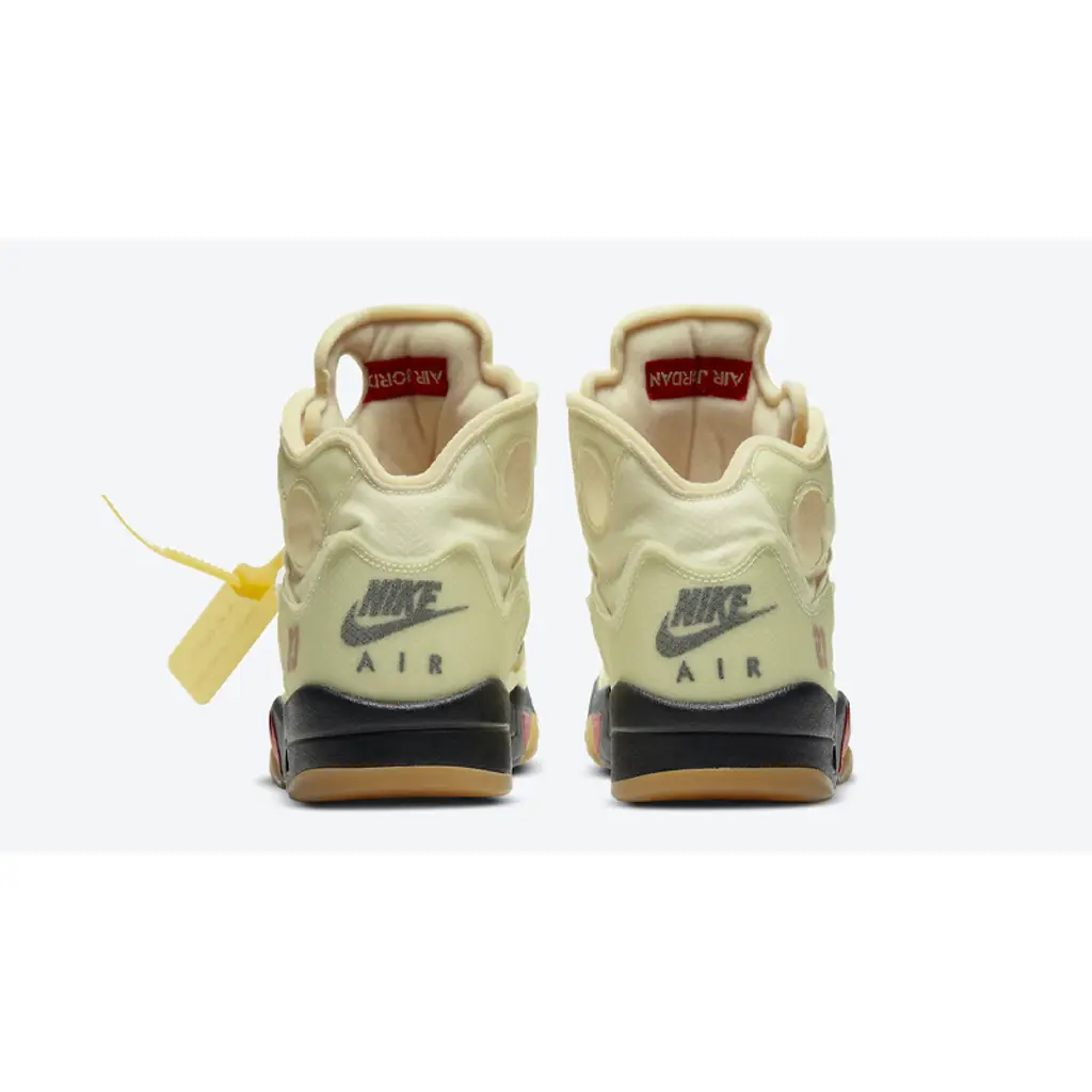 Nike Off-White X Air Jordan 5 Sail Fire Red - Image 14