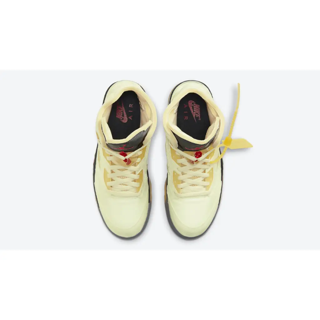 Nike Off-White X Air Jordan 5 Sail Fire Red - Image 13