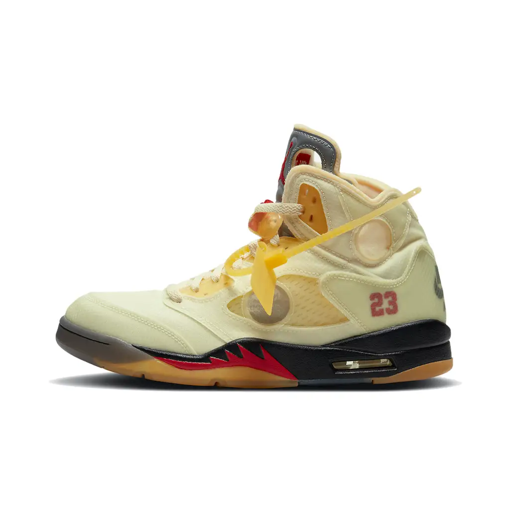 Nike Off-White X Air Jordan 5 Sail Fire Red