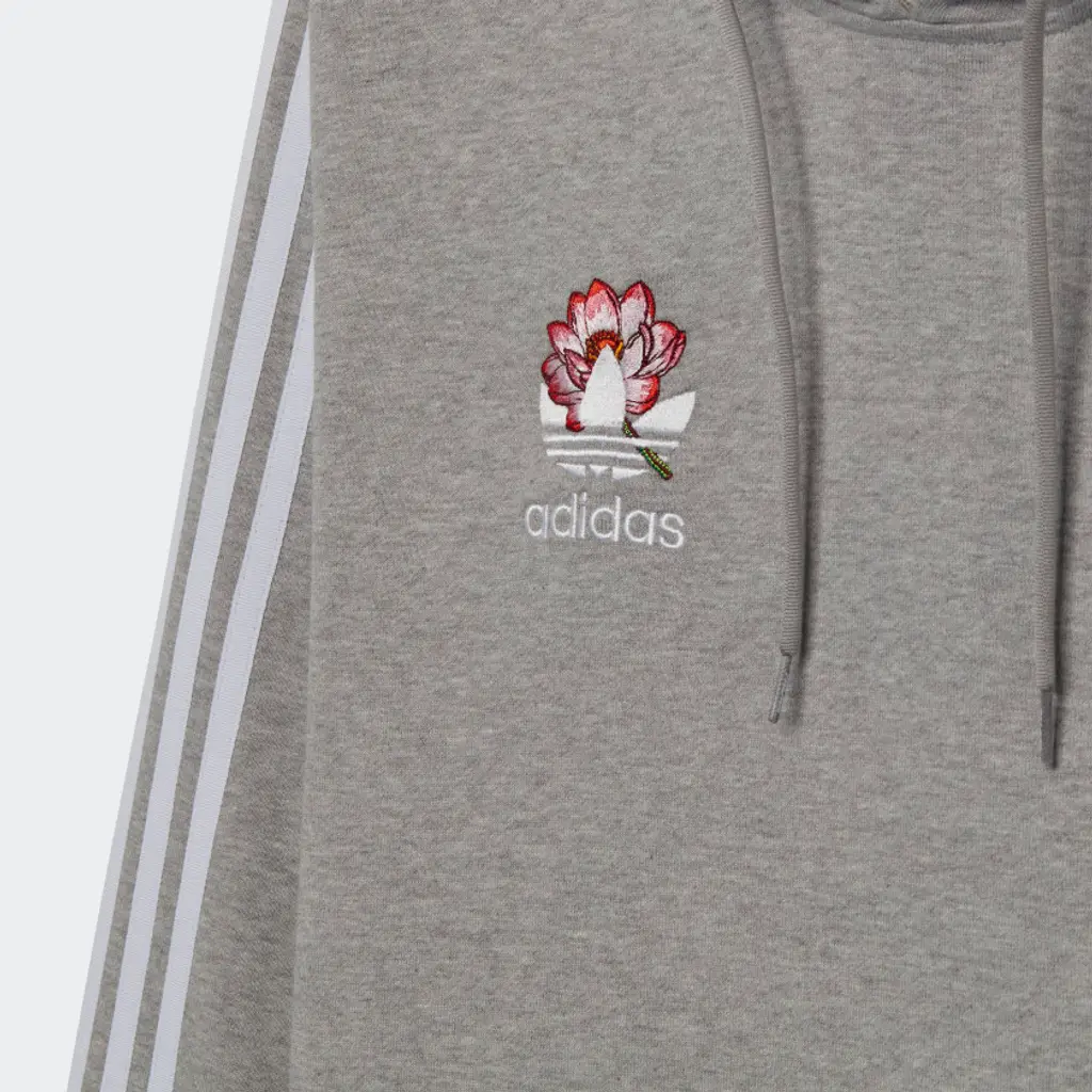 Palace X Adidas Originals Graphic Hoodie - Medium Grey Heather - Image 4