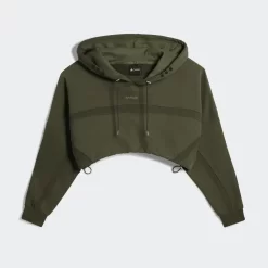 Peloton X IVY PARK X Adidas Cropped Hoodie - Focus Olive