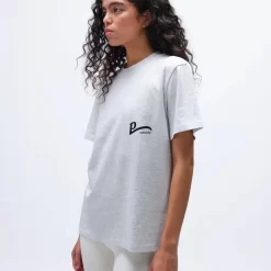 Pernille Teisbaek X ADANOLA P Short Sleeve Oversized T-shirt Grey Melange Front - Grey Melange