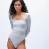 Pernille Teisbaek X ADANOLA Square Neck Bodysuit - Grey Melange