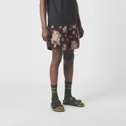 Pleasures Dejavu Woven Floral Shorts - Red