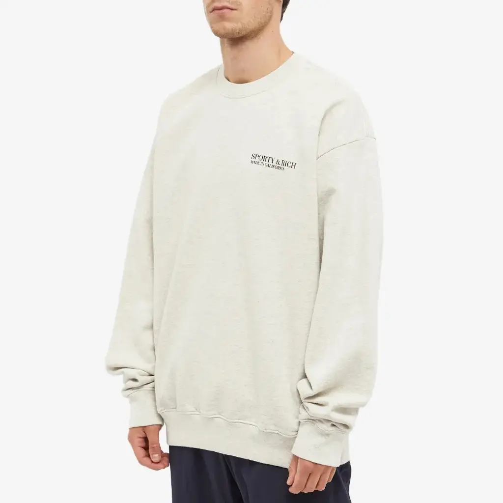 Sporty & Rich California Crew Sweatshirt - Heather Oatmeal