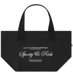 Sporty & Rich Script Logo Tote Bag - Black
