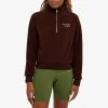Sporty & Rich SR Sport Sherpa Quarter Zip - Chocolate
