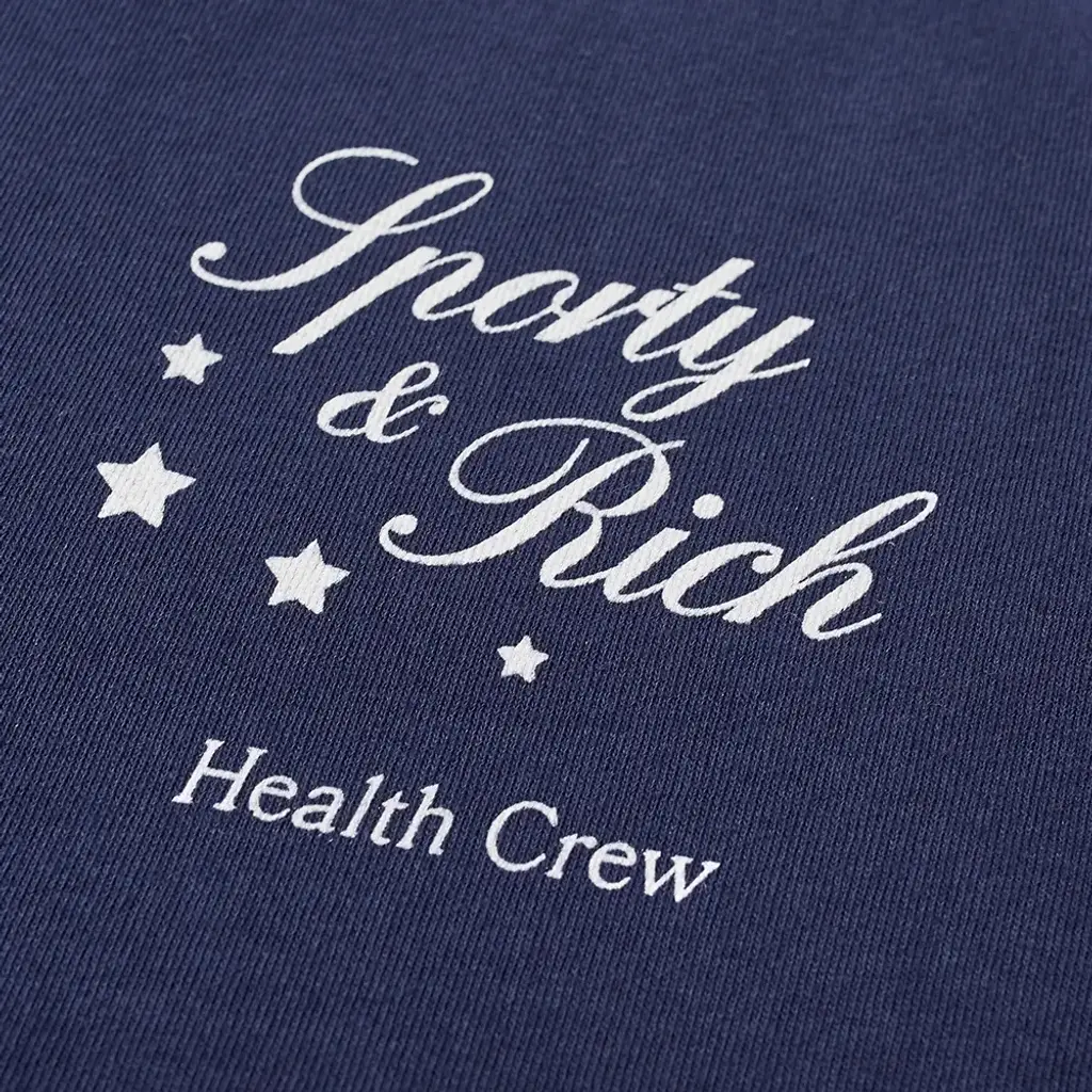 Sporty & Rich Stars Health Crew T-Shirt - Navy - Image 3