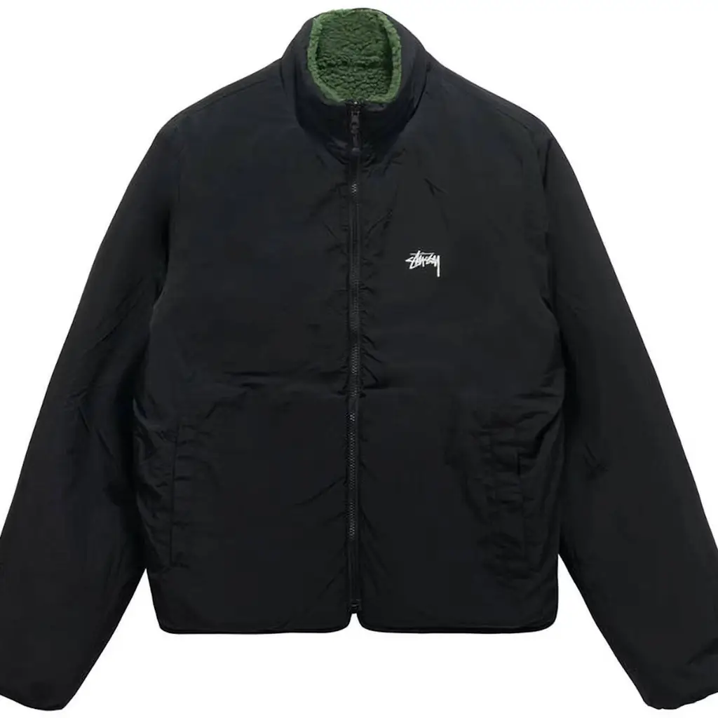 Stüssy Stussy 8 Ball Sherpa Reversible Jacket Green - Green - Image 3