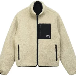 Stüssy Stussy 8 Ball Sherpa Reversible Jacket Natural - Natural
