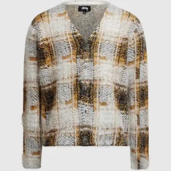 Stüssy Stussy Hairy Plaid Cardigan - Gold