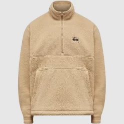 Stüssy Stussy Half Zip Fleece Sweatshirt - Beige