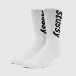 Stüssy Stussy Helvetica Jacquard Crew Socks - White