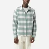 Stüssy Stussy Heritage Plaid Zip Long-Sleeve Shirt - Green