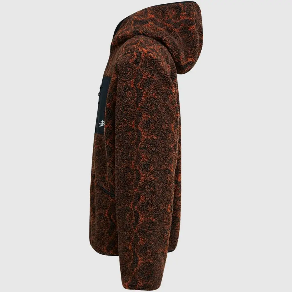 Stüssy Stussy Snake Jacquard Sherpa Jacket - Brown - Image 3