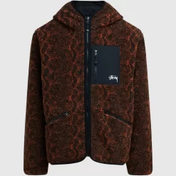 Stüssy Stussy Snake Jacquard Sherpa Jacket - Brown