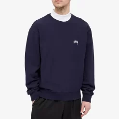 Stüssy Stussy Stock Logo Crew Sweatshirt - Navy