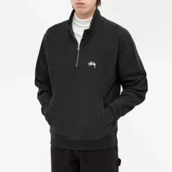 Stüssy Stussy Stock Logo Mock Neck Sweat - Black