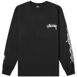 Stüssy Stussy Venus Pigment Dyed Long Sleeve T-Shirt - Black