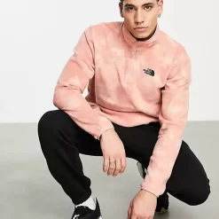 The North Face 100 Glacier 1-4 Zip Fleece Rose Tan Spiral Tie Dye - Pink