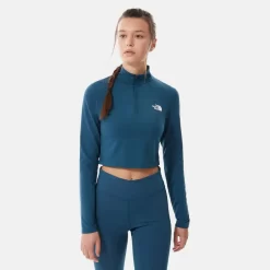 The North Face Crop Zip Through Fleece - Monterey Blue