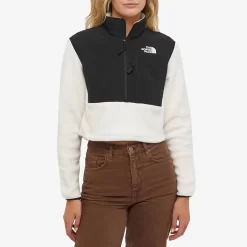 The North Face Denali Cropped Fleece Jacket - Gardenia White