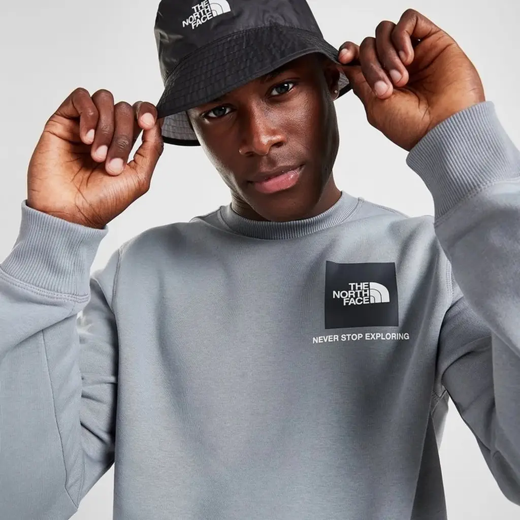 The North Face Fine Box Logo Crew Sweatshirt - Grey - Image 3