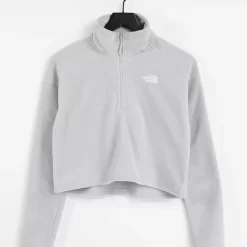The North Face Glacier 1/4 Zip Cropped Fleece - Grey