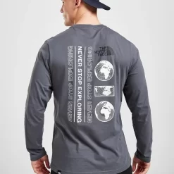The North Face Maps Long Sleeve T-Shirt - Grey