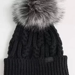 The North Face Oh Mega Faux Fur Pom Beanie - Black