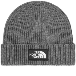 The North Face Tnf Logo Box Cuffed Beanie - Medium Grey Heather