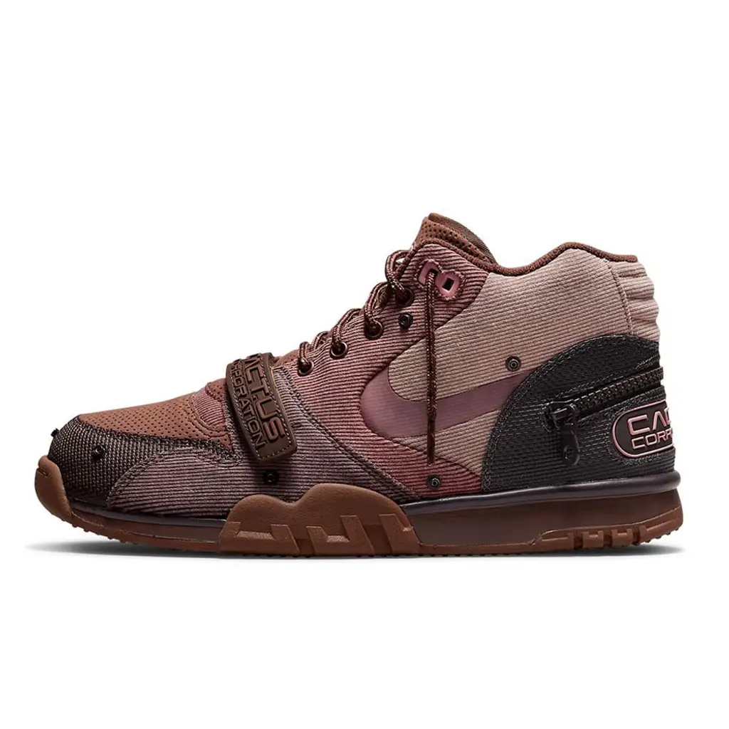 Travis Scott X Nike Air Trainer 1 Mid Cactus Jack Brown