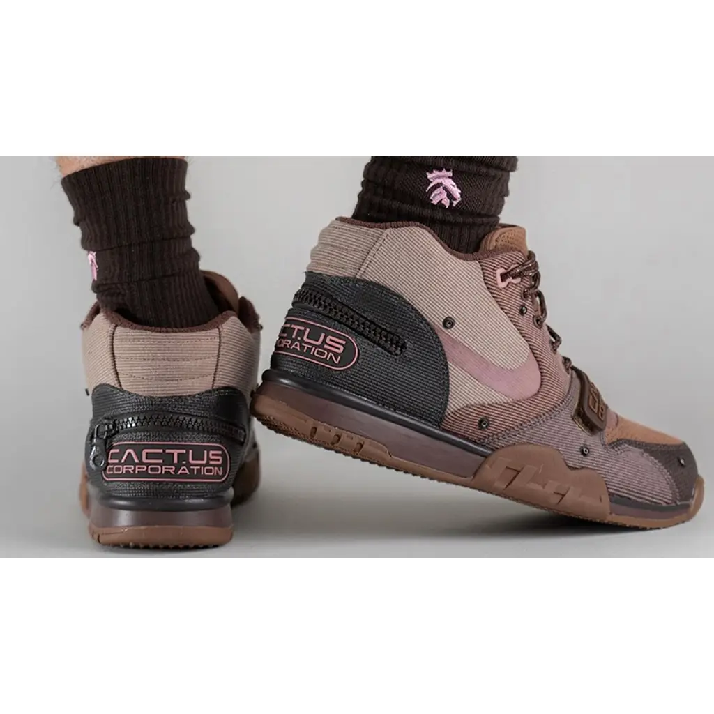 Travis Scott X Nike Air Trainer 1 Mid Cactus Jack Brown - Image 15