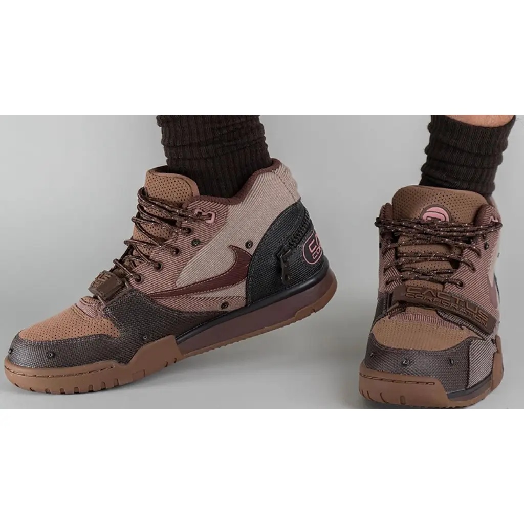 Travis Scott X Nike Air Trainer 1 Mid Cactus Jack Brown - Image 12