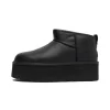 UGG Classic Ultra Mini Platform Leather Boots Black