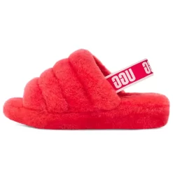 UGG Fluff Yeah Logo Slide Hibiscus Pink
