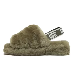 UGG Fluff Yeah Logo Slides Burnt Olive