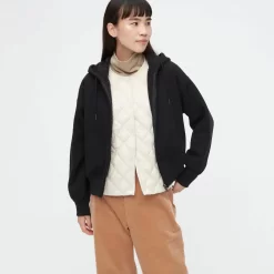 UNIQLO HEATTECH Pile Lined Sweat Zipped Hoodie - Black