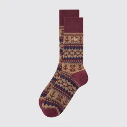 UNIQLO X JW ANDERSON Heattech Anti-Odour Fair Isle Socks - Red