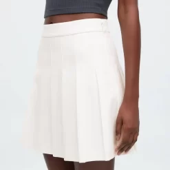 UNIQLO Pleated Mini Skirt - White