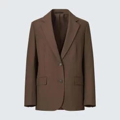 UNIQLO Relaxed Fit Tailored Jacket - Brown