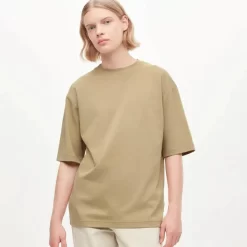 UNIQLO U Airism Cotton Crew Neck Oversized T-Shirt - Beige